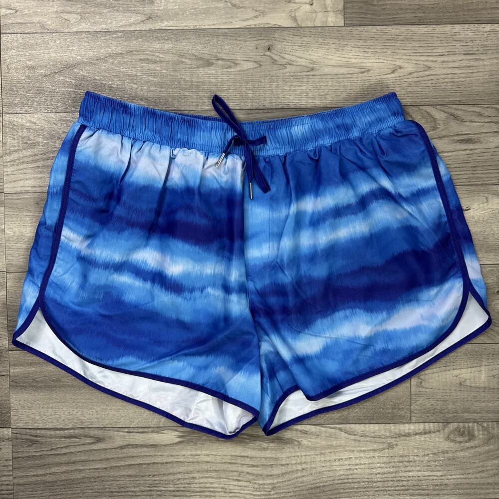 Runaway The Label Neo Board Shorts Pull On Stretch Nevada Blue Print sz L